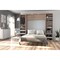 Bestar Cielo 99W Full Murphy Bed with 2 Narrow Shelving Units (98W), Rustic Brown & White 80896-000009 - alternate 2